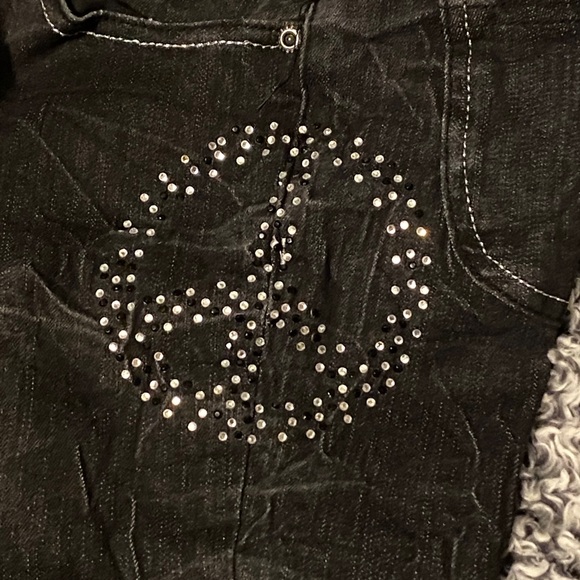 Route 66 distressed jeans rhinestones - Picture 2 of 10